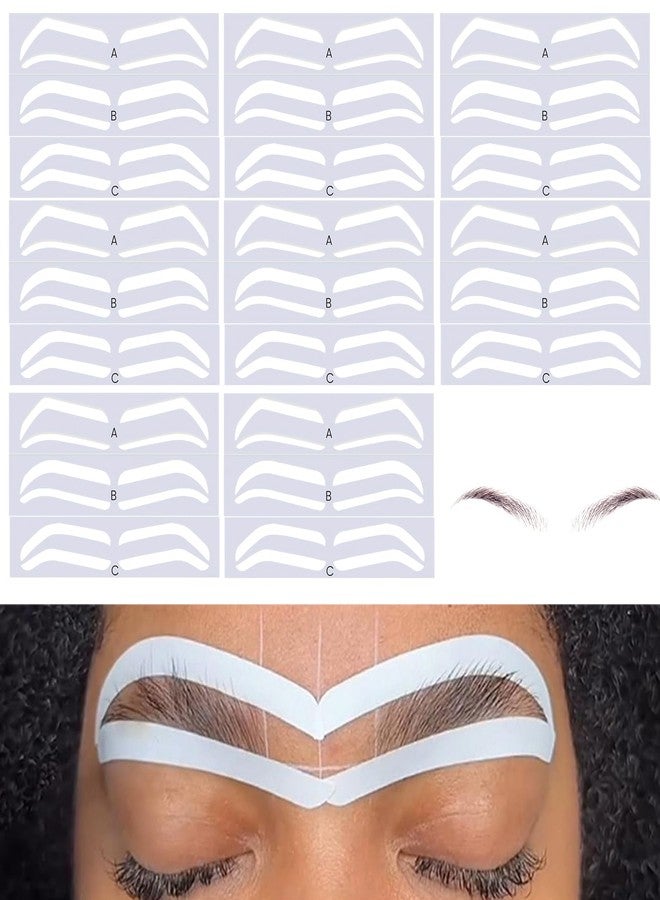 PKRFCJ 24 Pairs Eye Brow Stencils for Women, Eyebrow Stencil Stickers Disposable, Eyebrow Stencils for Shaping 3 Shapes, Airbrush Eye brow Sticker Stencil for Tinting Makeup - Image 1